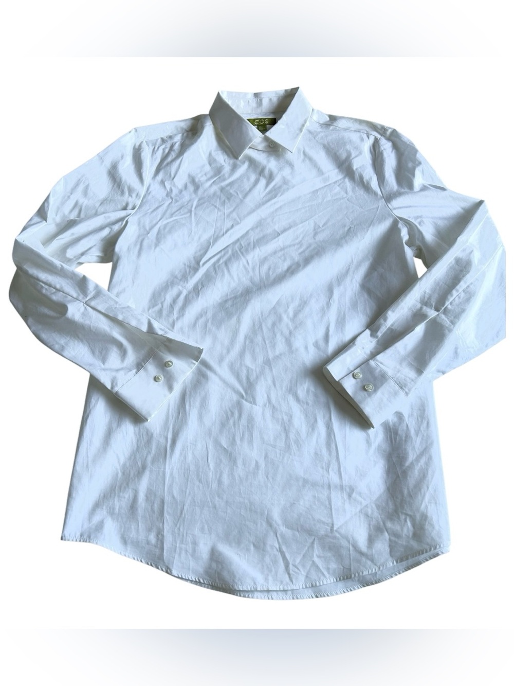 COS White Women's Dress Shirt Unique Collar - Long Sleeve